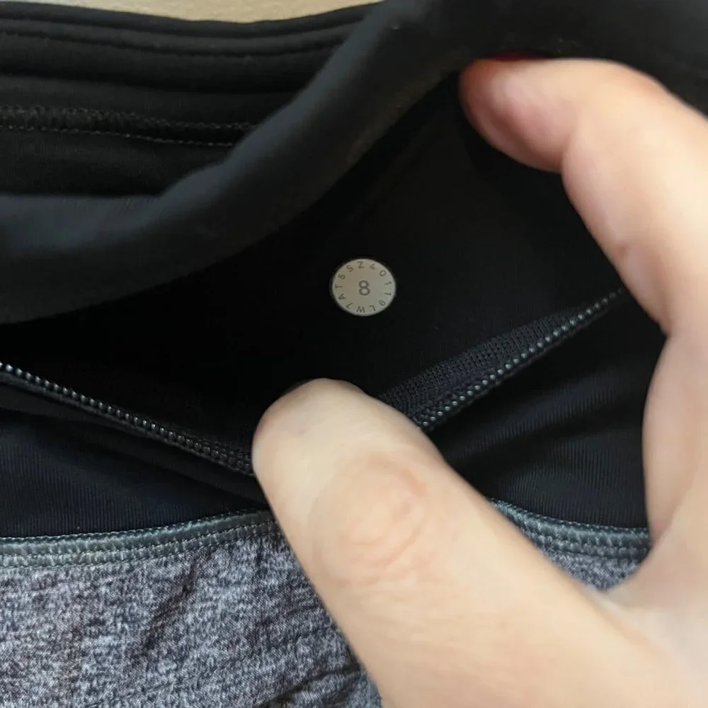 Lululemon‎ Speed Short Gray and black- Size 8